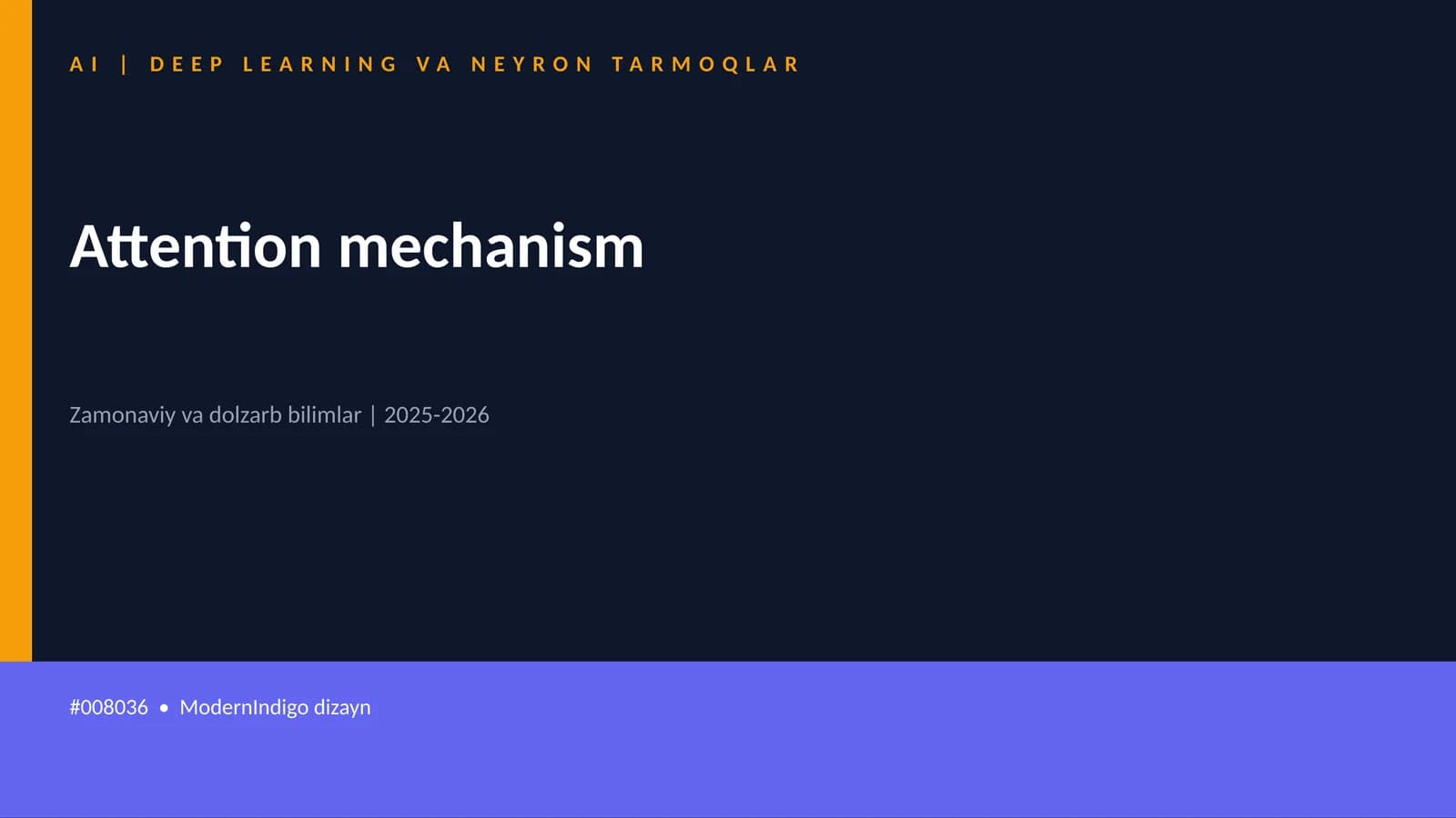 AI | DEEP LEARNING VA NEYRON TARMOQLAR