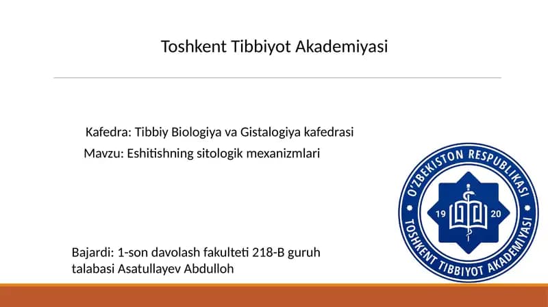 Eshitishning sitologik mexanizmlari