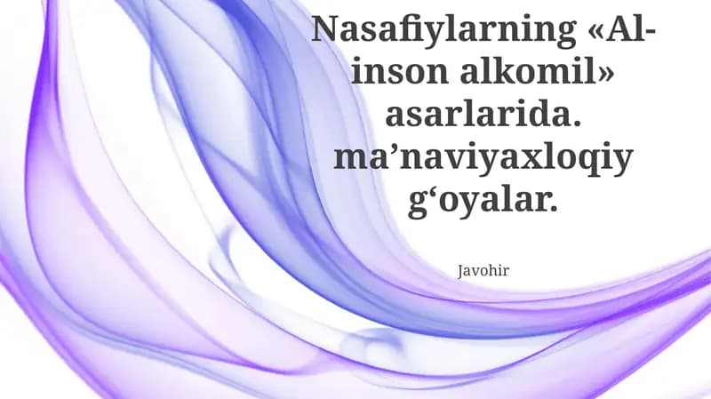 Al-insan al-kamil, Aziziddin Nasafiylarning