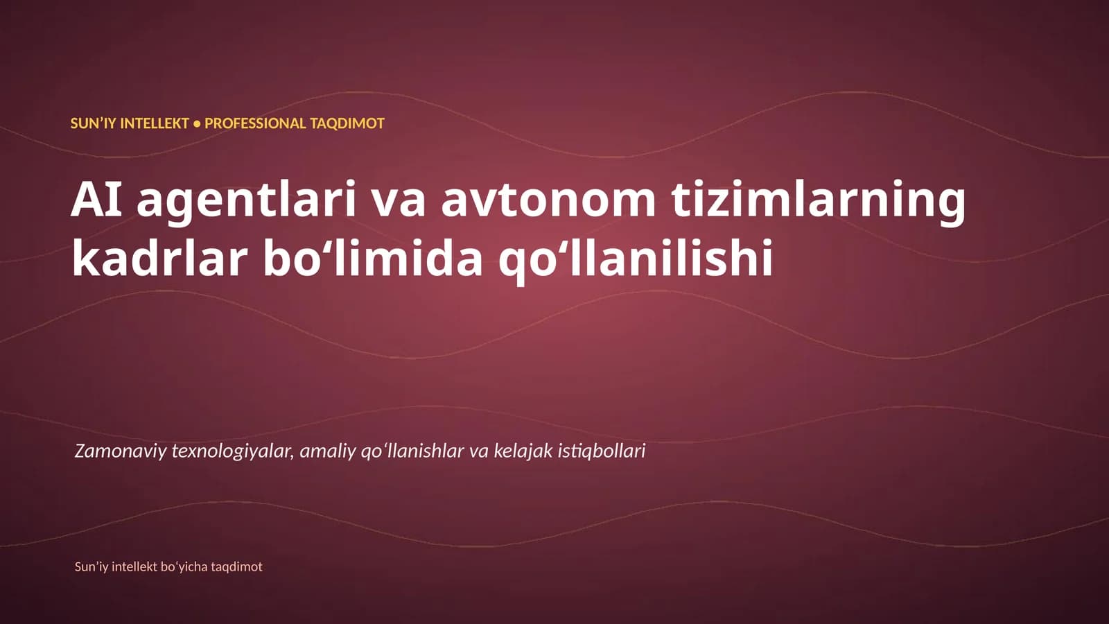 SUNʼIY INTELLEKT • PROFESSIONAL TAQDIMOT
