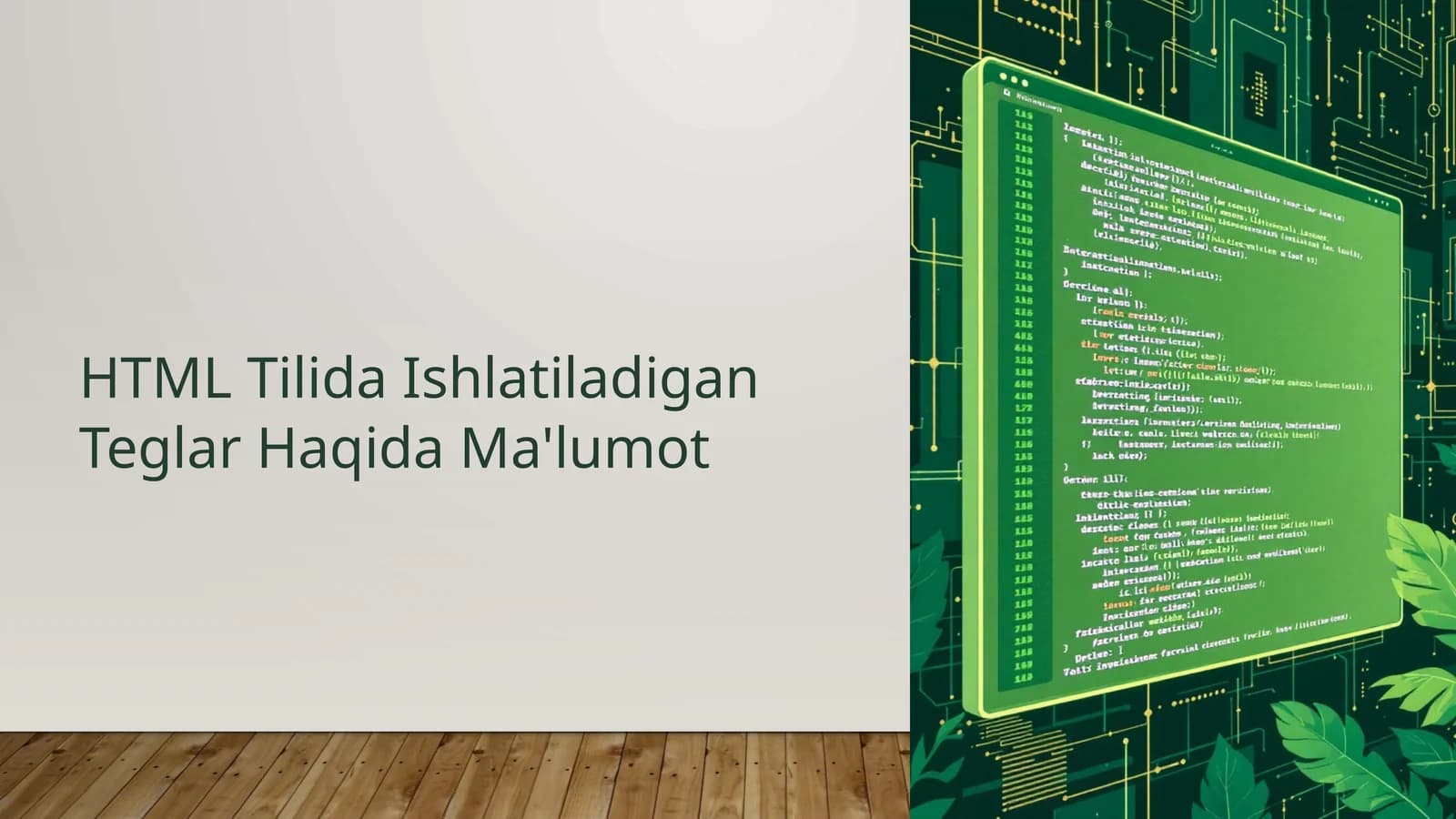 HTML Tilida Ishlatiladigan Teglar Haqida Ma'lumot