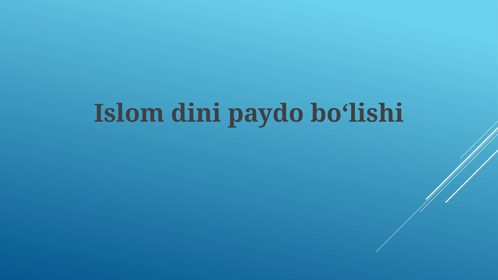 Islomdinipaydoboʻlishi