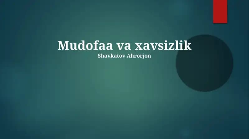 Mudofaa va xavsizlik