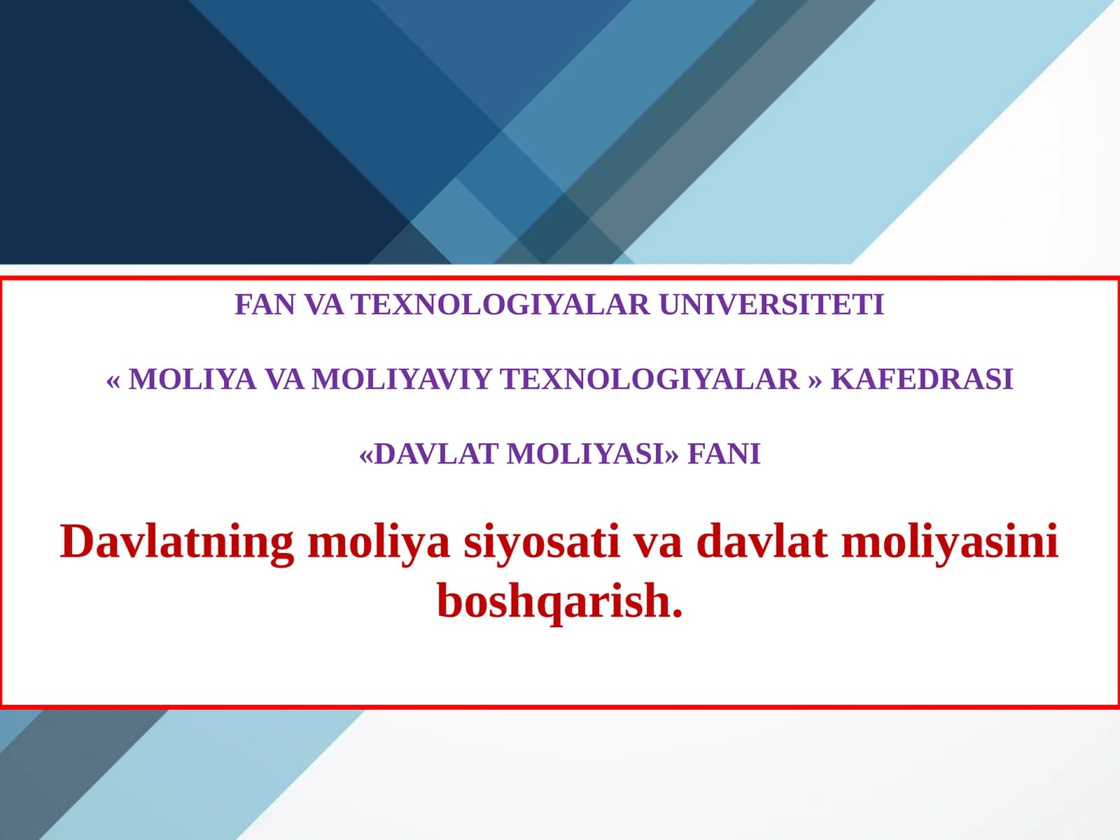 DAVLAT MOLIYASI