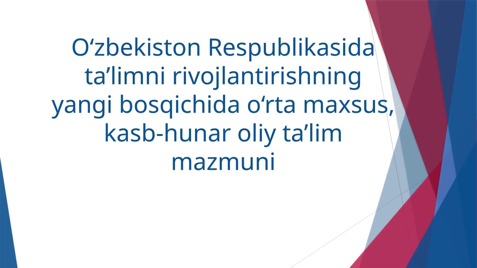 Kasbiy ta'lim mazmuni