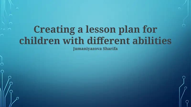Creating a lesson plan for children with different abilities
