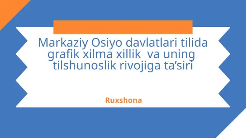 Grafik xilma-xillik va uning tilshunoslik rivojiga ta’siri