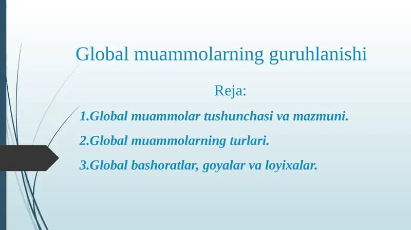 Global muammolarning guruhlanishi