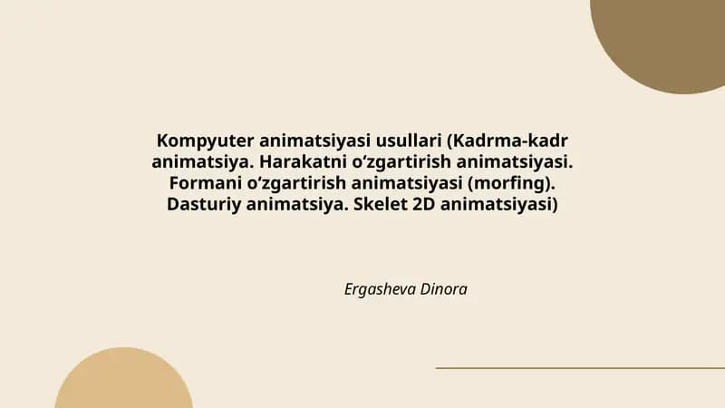 Kompyuter animatsiyasi usullari