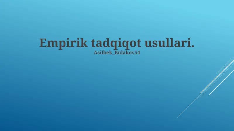 Empirik tadqiqot usullari
