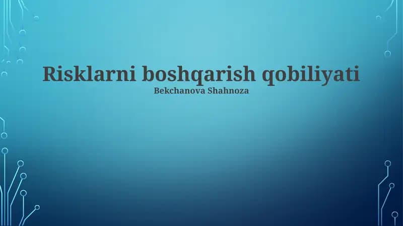 Risklarni boshqarish qobiliyati