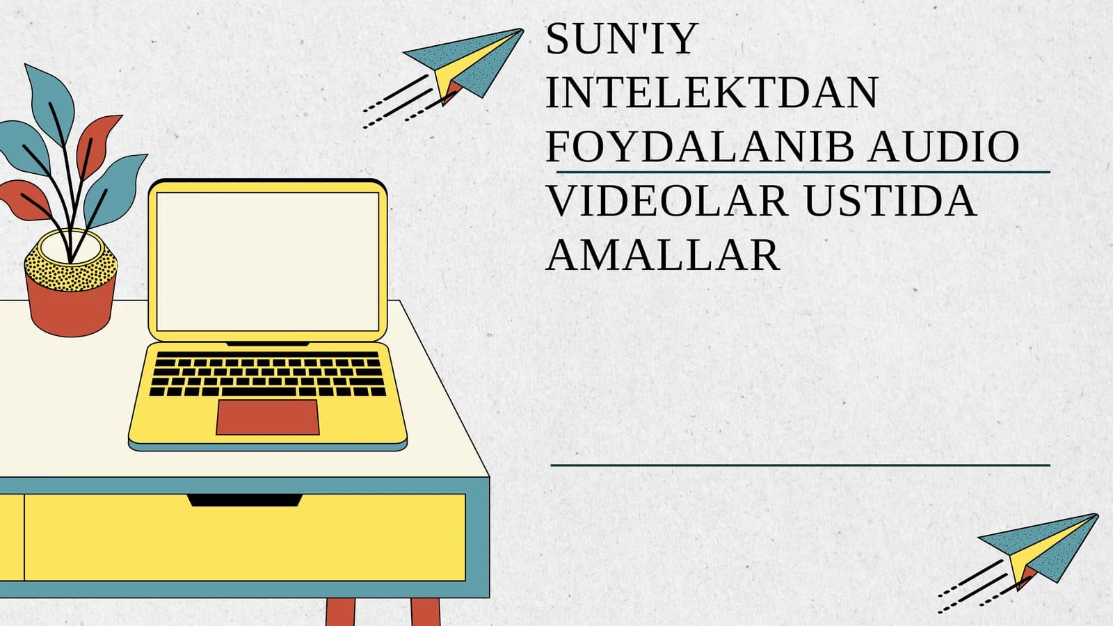 SUN'IY INTELEKTDAN FOYDALANIB AUDIO VIDEOLAR USTIDA AMALLAR