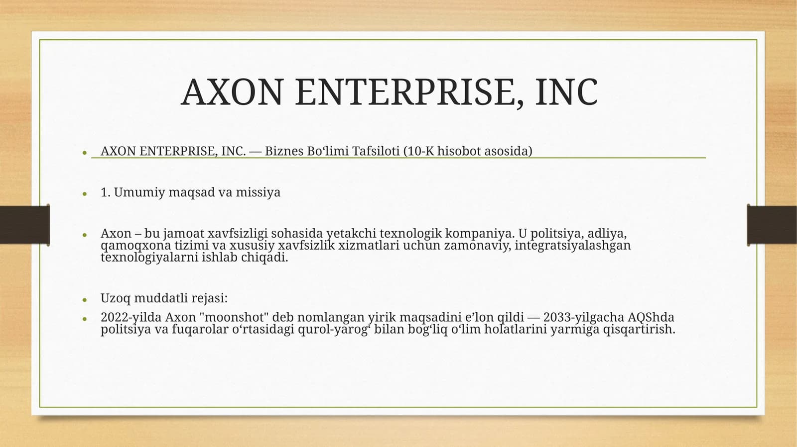 AXON ENTERPRISE, INC