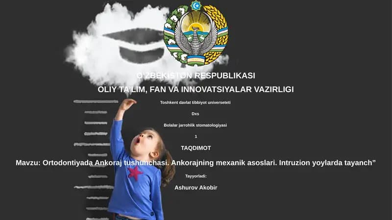 Ortodontiyada Ankoraj tushunchasi