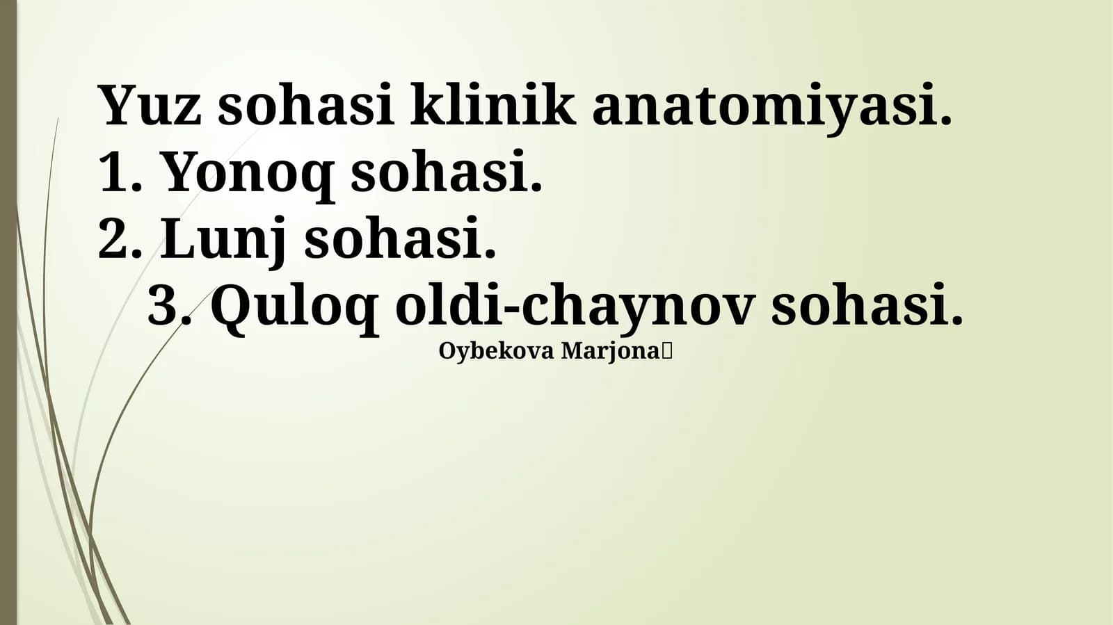 Yanoq sohasi anatomiyasi va klinik ahamiyati