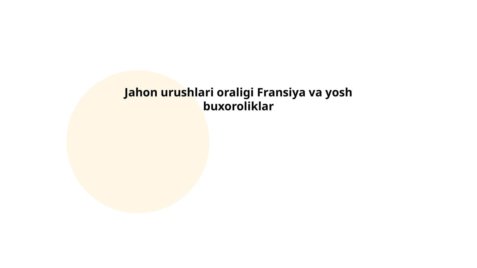 Jahon urushlari oraligi Fransiya va yosh buxoroliklar