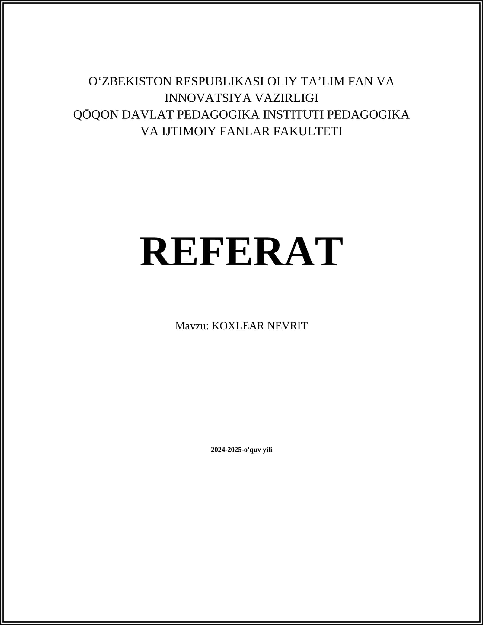 KOXLEAR NEVRIT