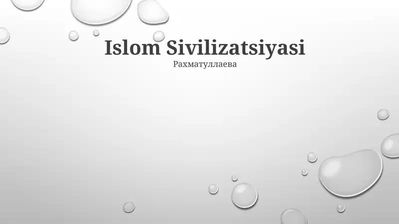 Islom Sivilizatsiyasi