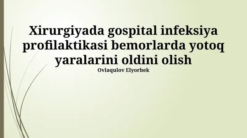 Hidratatsiya va Oziqlanish