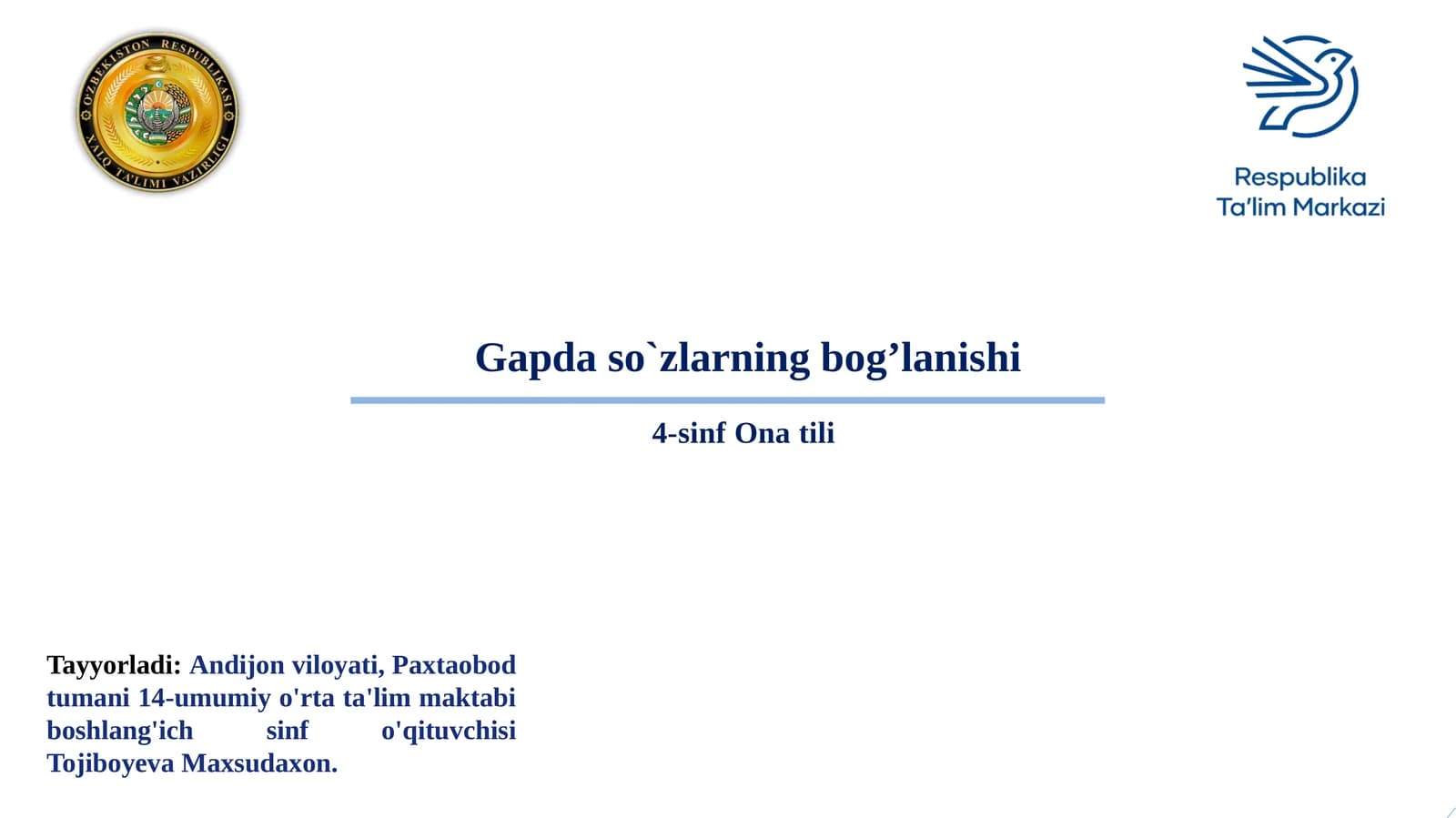 Gapdaso`zlarning bog’lanishi