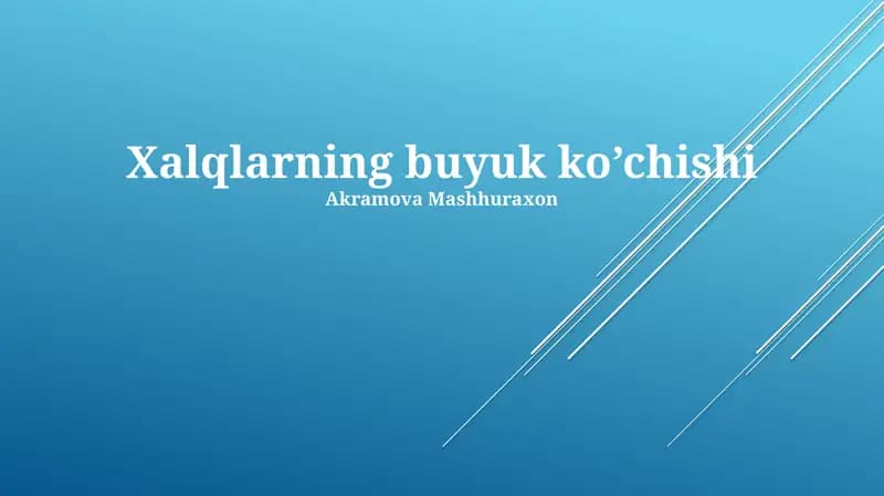 Xalqlarning buyuk ko’chishi