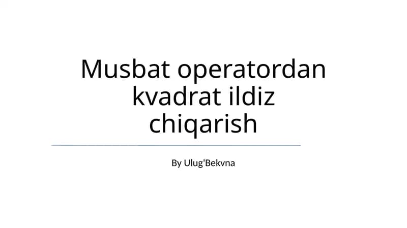 Kvadrat ildiz chiqarish