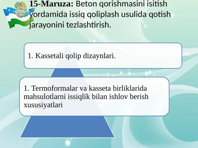 Betonqorishmasini isitish yordamida issiq qoliplash usuli