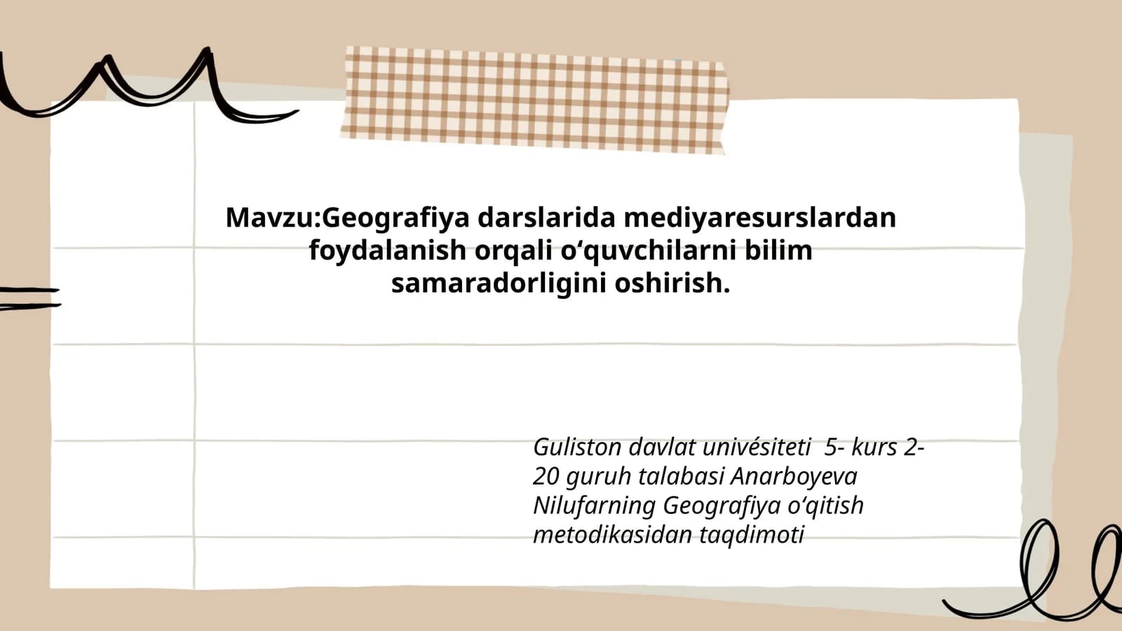 Geografiya oʻqitish metodikasi