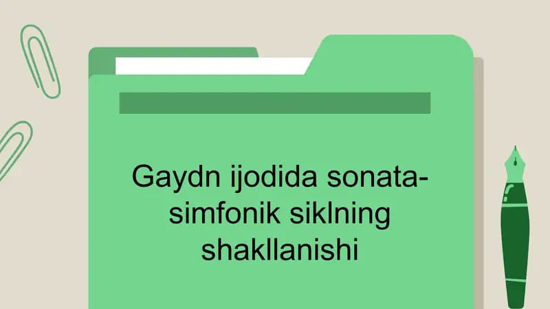 Gaydnning sonata va simfonik siklining shakllanishi