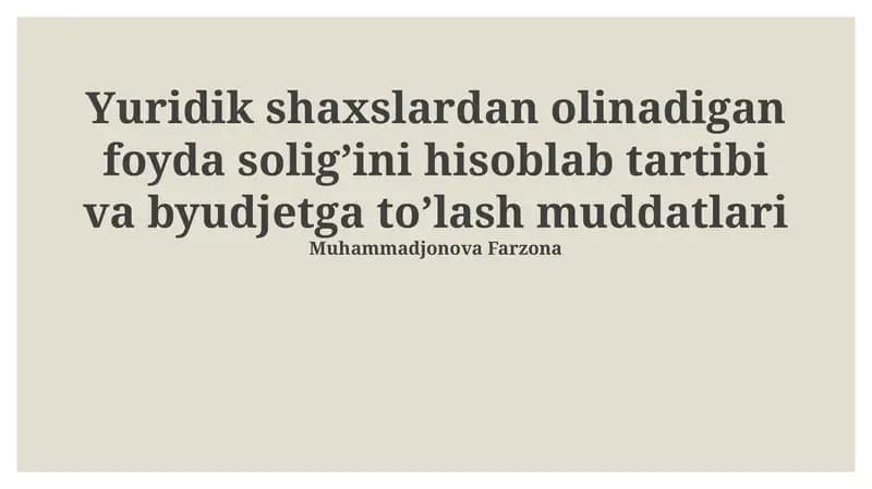 Korporativ daromad solig'i: Asosiy tushunchalar va soliq bazasini aniqlash