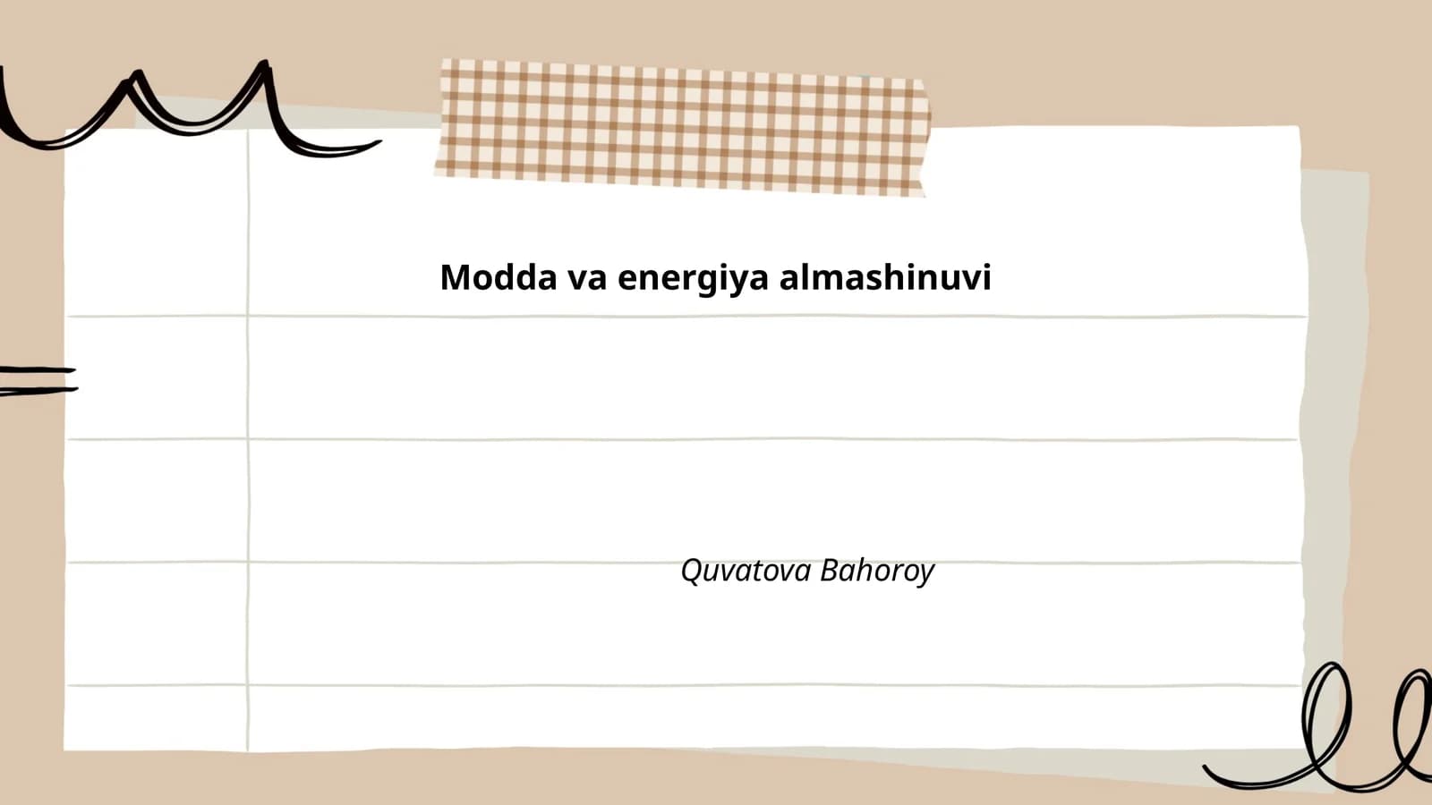 Modda va energiya almashinuvi