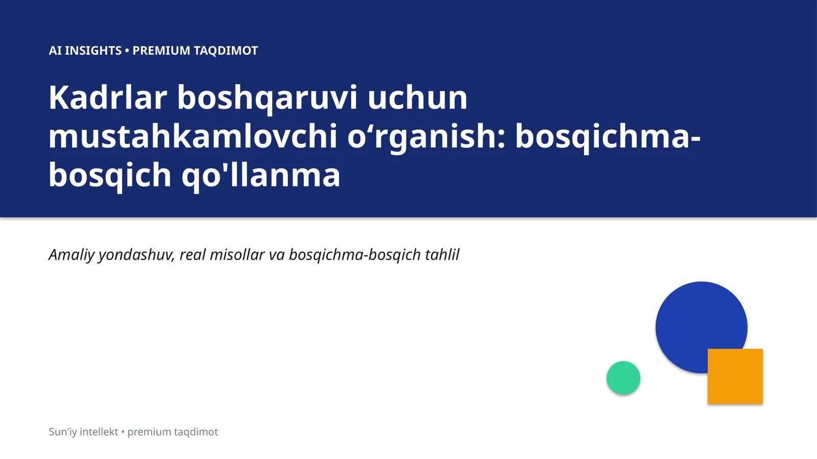 Kadrlar boshqaruvi uchun mustahkamlovchi oʻrganish: bosqichma-bosqich qo'llanma