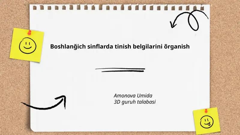 Boshlanğich sinflarda tinish belgilarini õrganish