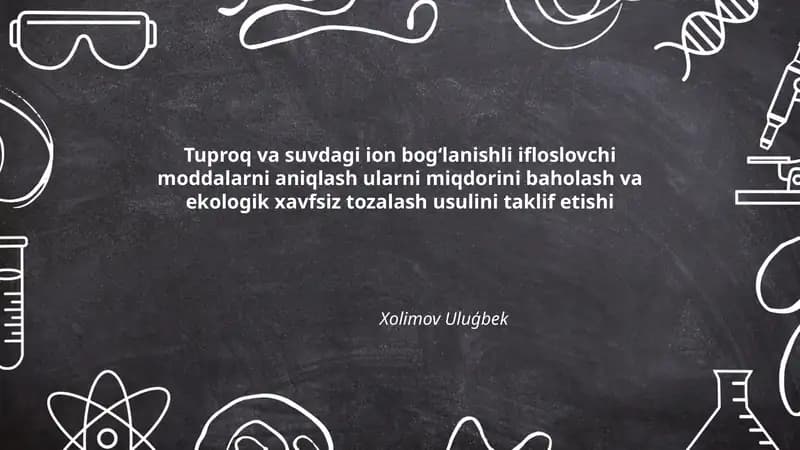 Tuproq va suvdagi ion bogʻlanishli ifloslovchi moddalarni aniqlash