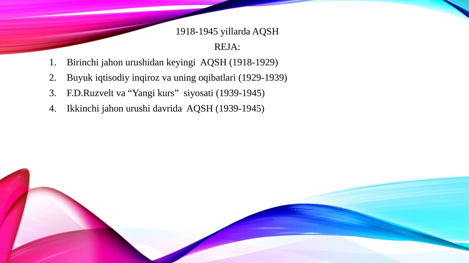 1918-1945 yillarda AQSh