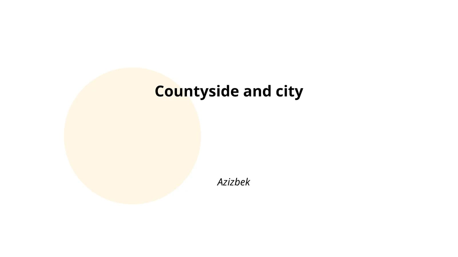 Countyside and city