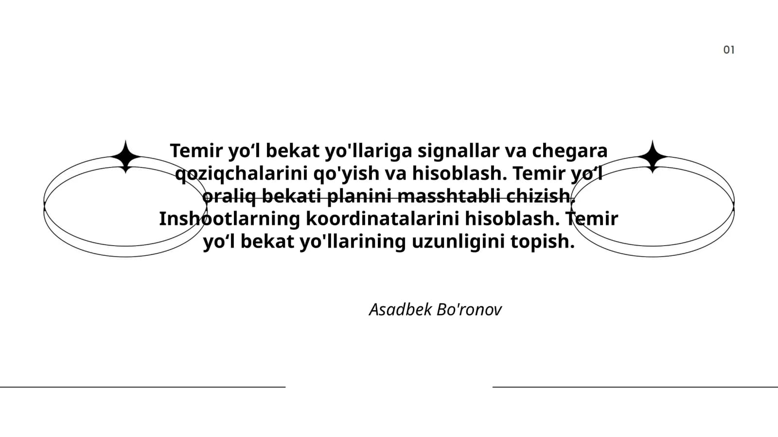 Temir yoʻl bekat yo'llariga signallar va chegara qoziqchalarini