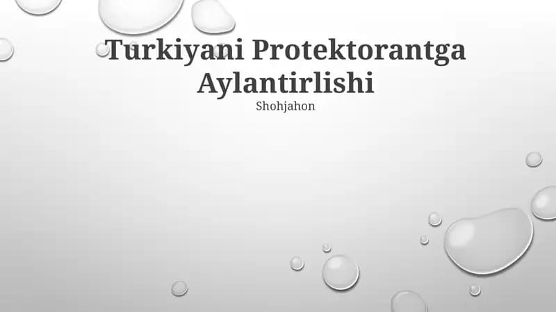 Turkiyani Protektorantga Aylantirlishi