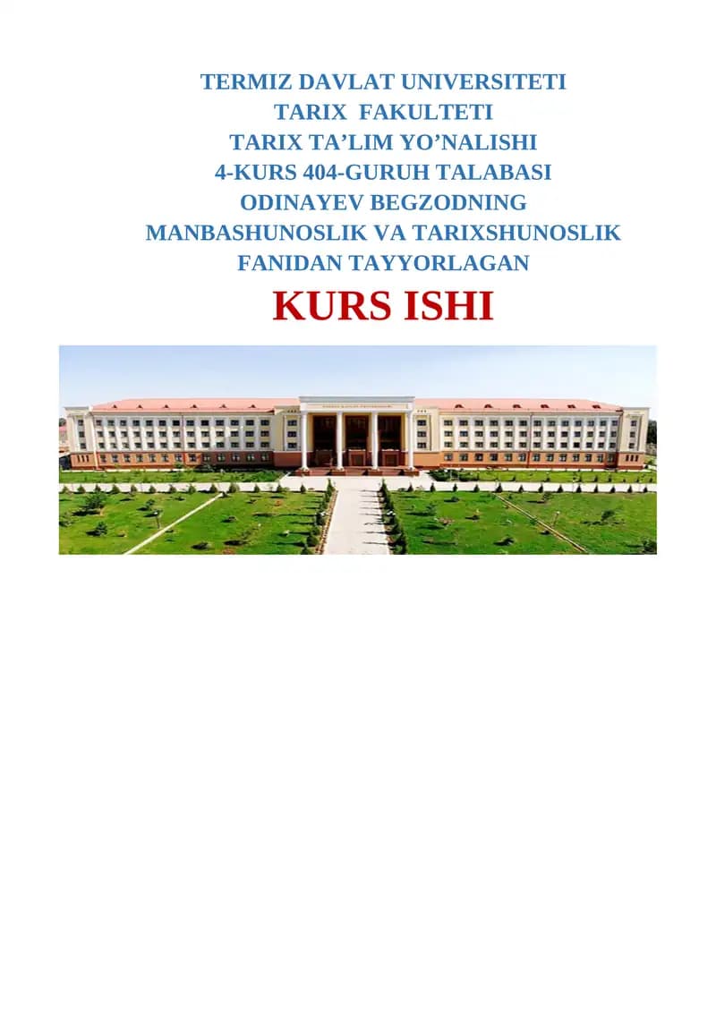 MUSTAQILLIK YILLARIDA CHOP ETILGAN TARIXIY ASARLAR REJA