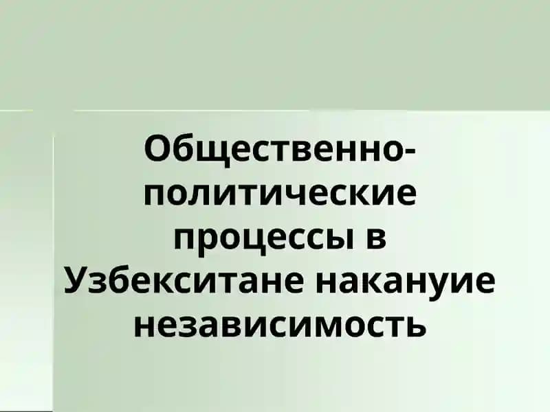 Общественно-политические процессы в Узбекситане накануие независимость