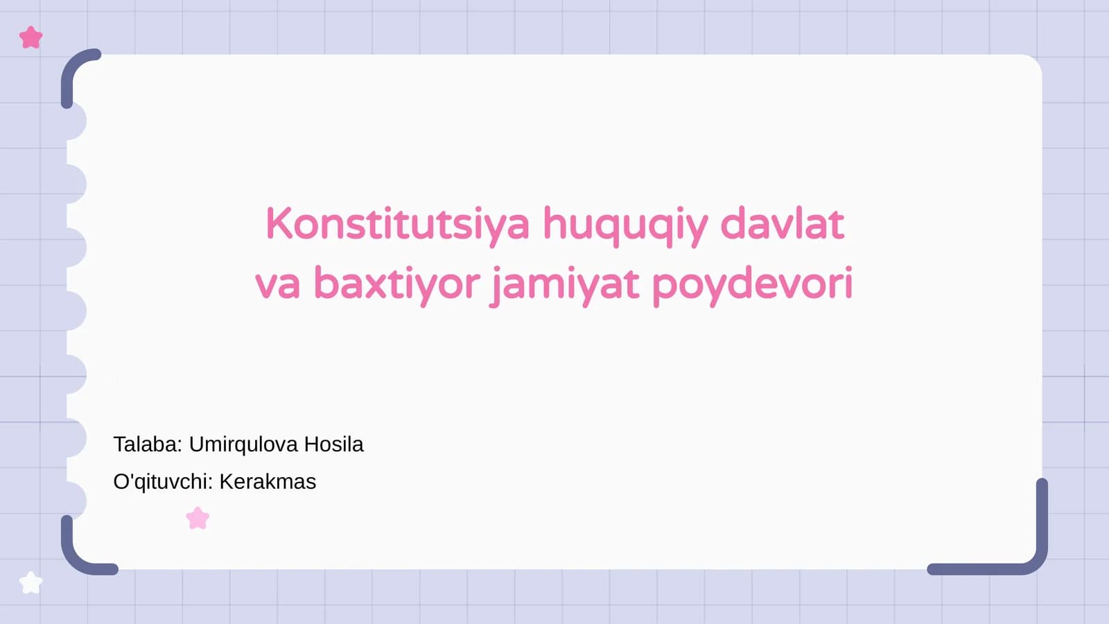 Konstitutsiya huquqiy davlat va baxtiyor jamiyat poydevori
