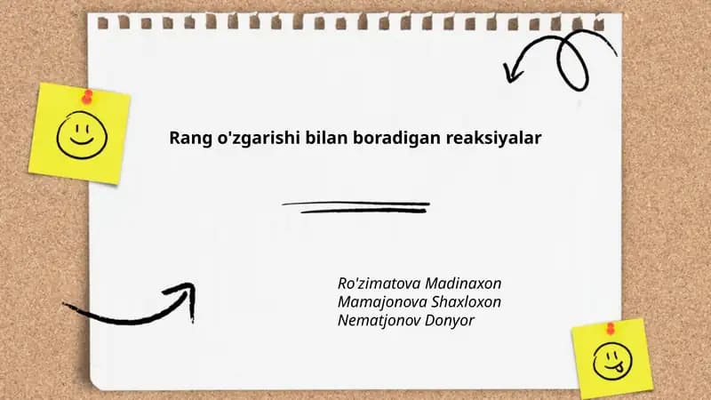 Rang o'zgarishi bilan boradigan reaksiyalar