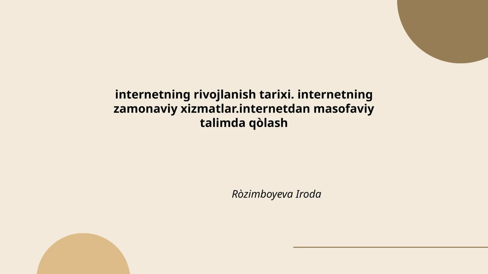 Internetning rivojlanish tarixi