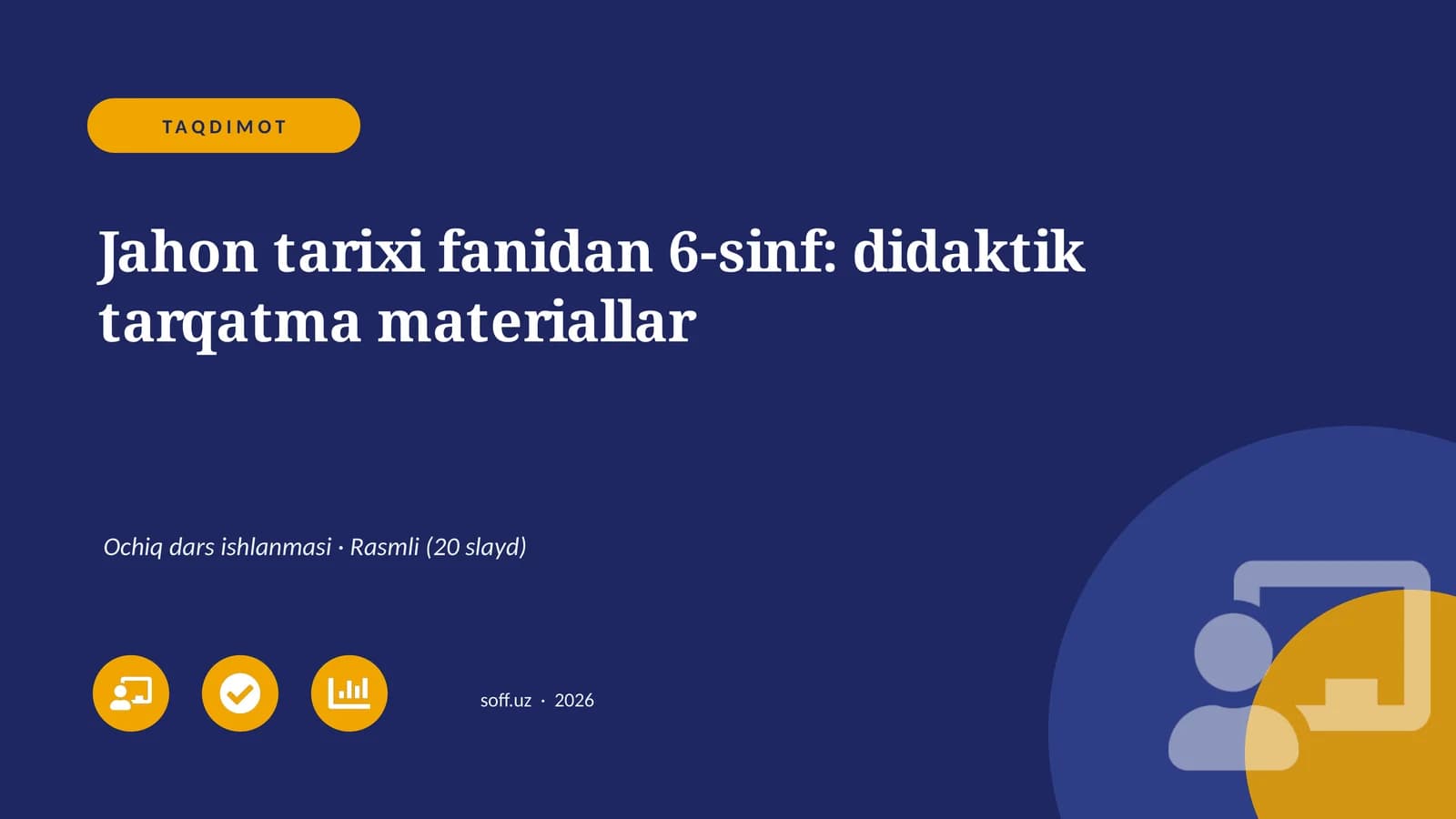 Jahon tarixi fanidan 6-sinf: didaktik tarqatma materiallar
