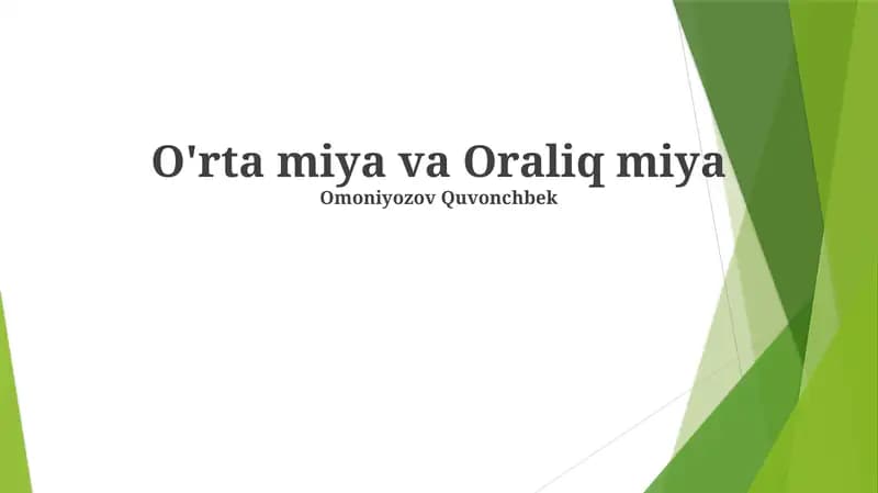 O'rta miya va Oraliq miya