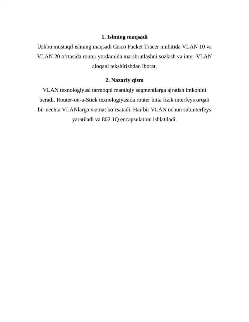 Cisco Packet Tracer VLAN Configuration
