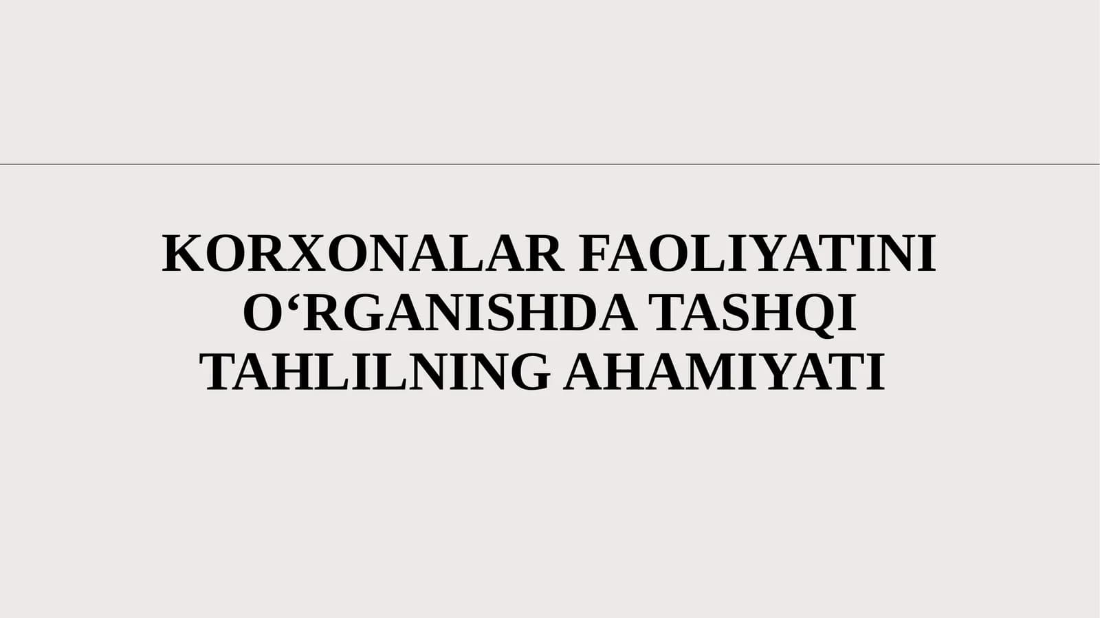 Tashqitahlilning ahamiyati