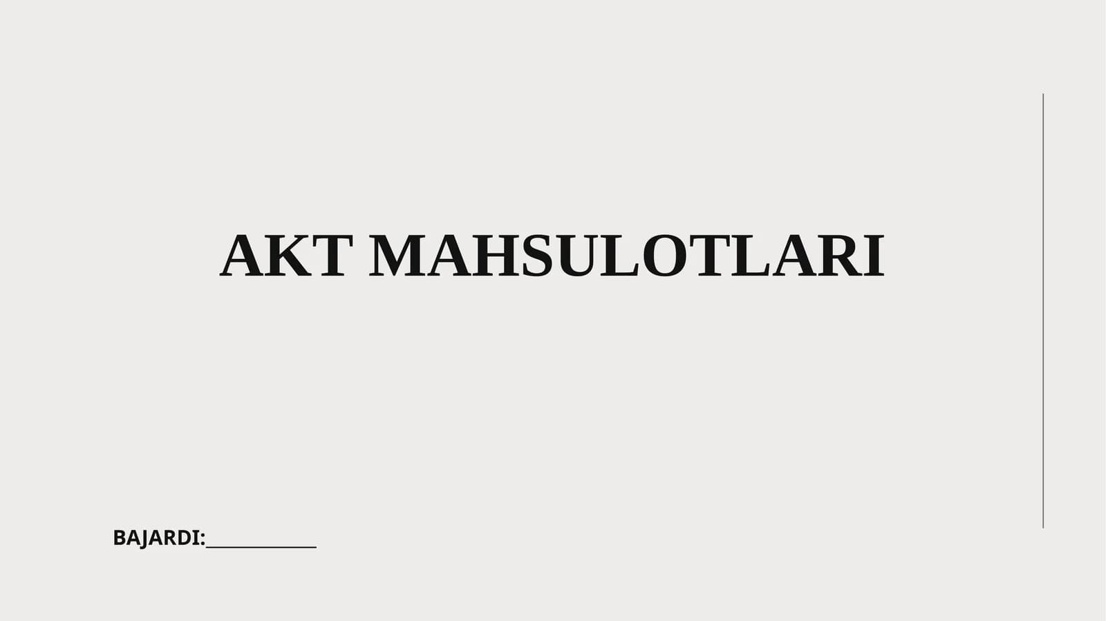 AKT MAHSULOTLARI