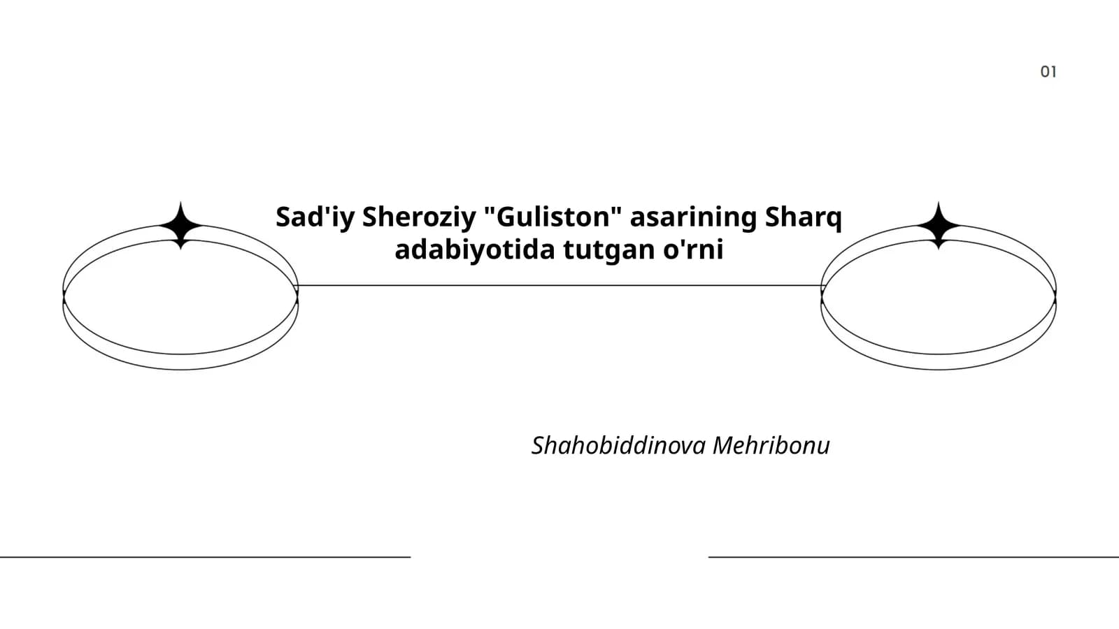 Sad'iy Sheroziy "Guliston" asarining Sharq adabiyotida tutgan o'rni