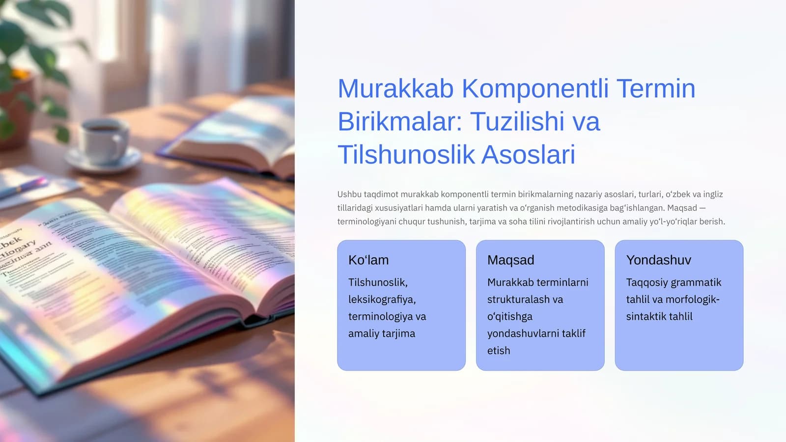 Murakkab Komponentli Termin Birikmalar Tuzilishi va Tilshunoslik Asoslari